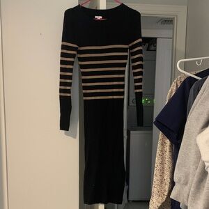 BP Black and Tan Striped Maxi Dress